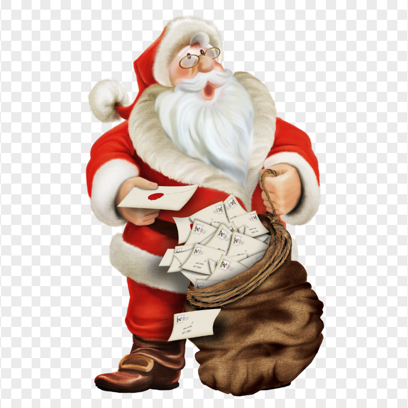 HD Santa Claus Distribute Greeting Letters PNG