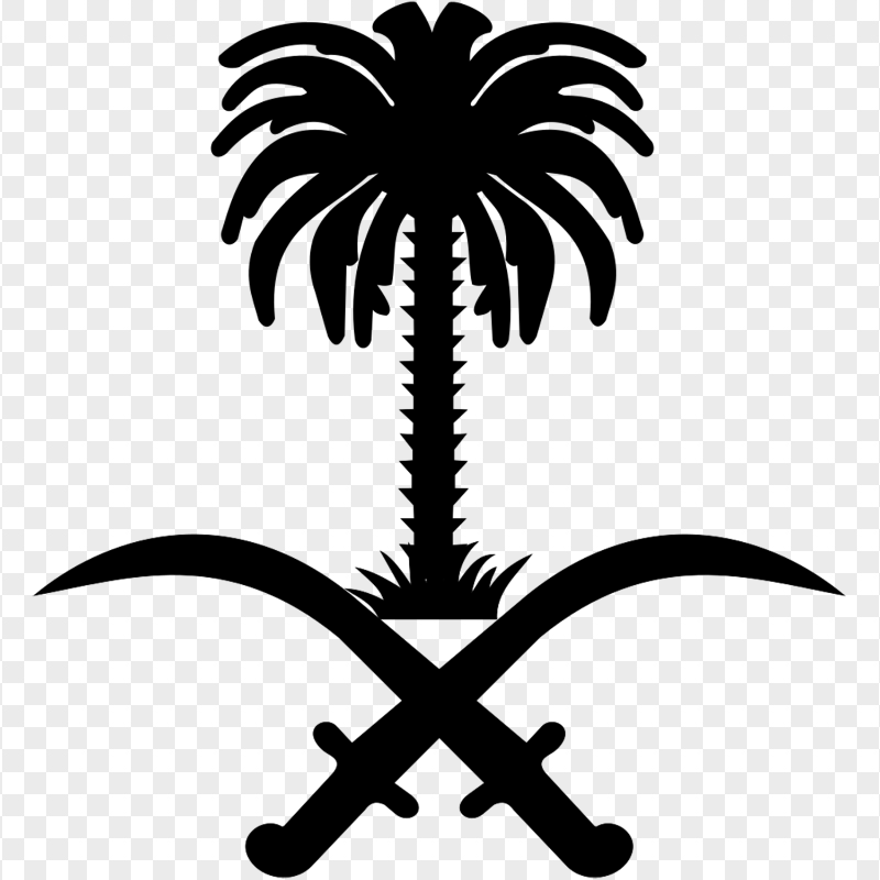 HD Saudi Arabia Black Emblem Logo PNG