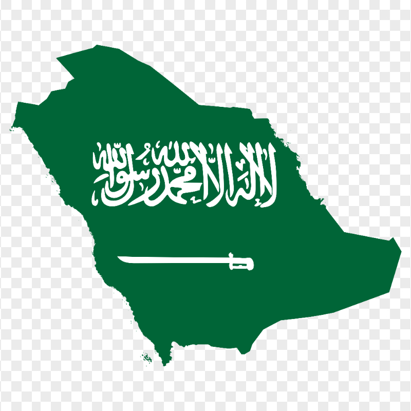 HD Saudi Arabia Flag Map Transparent PNG