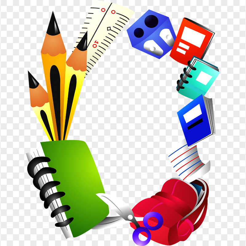 HD School Supplies Frame Border Transparent PNG