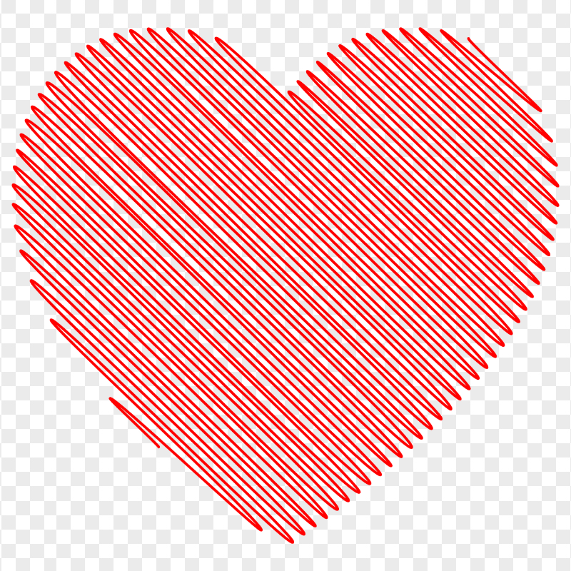 HD Scribble Red Valentine Day Love Heart PNG