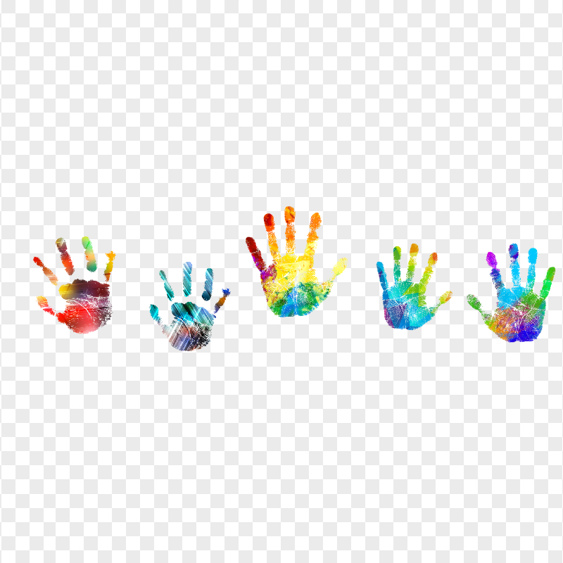 HD Colorful Two Realistic Hand Print PNG | Citypng