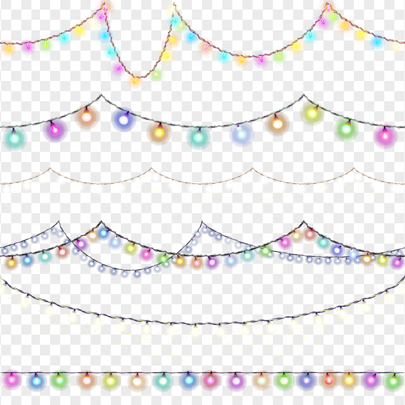 HD Set Of Light Bulbs Strings PNG
