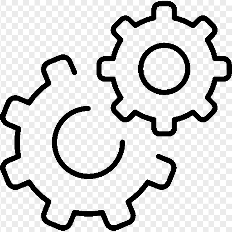 HD Settings, Black Line Icon PNG