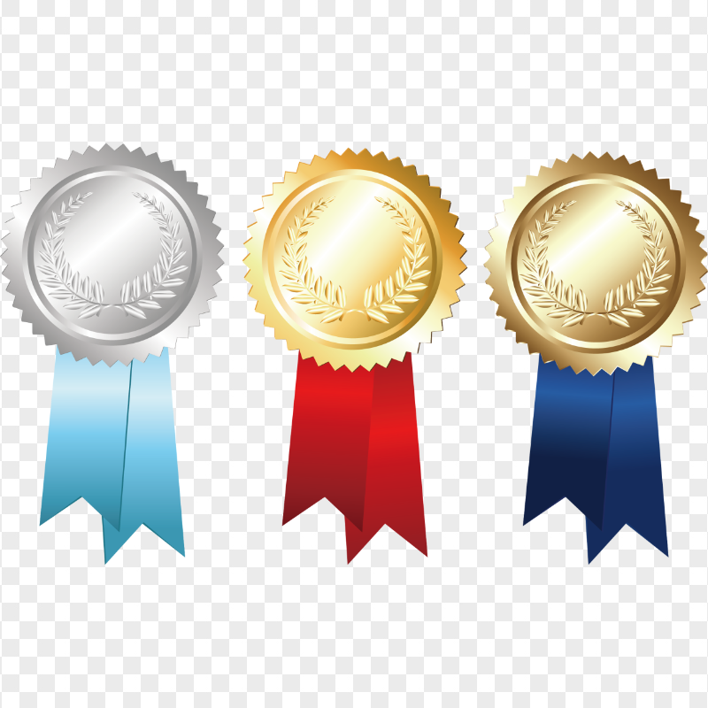 HD Silver, Gold & Bronze Medals Illustration PNG