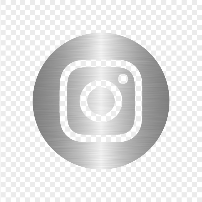 HD Silver Gray Metal Round Instagram IG Logo Icon PNG