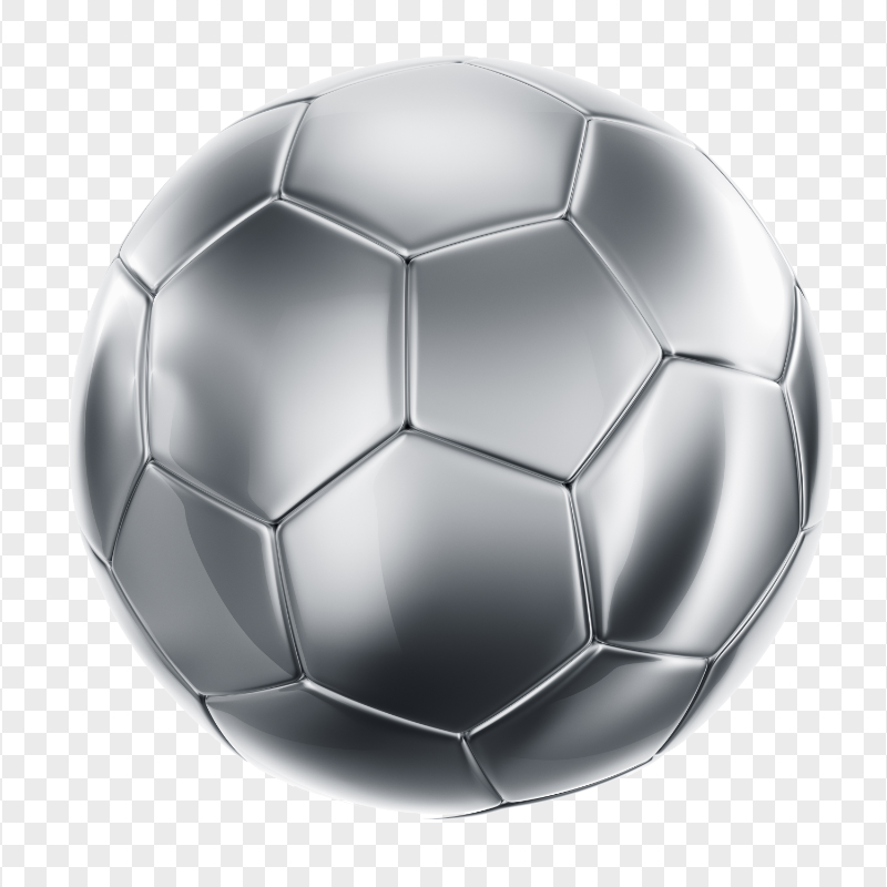 HD Silver Gray Soccer Ball Transparent PNG