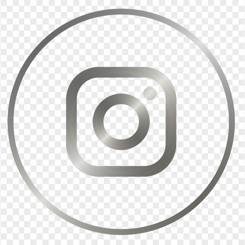 HD Silver Metal Outline Round Instagram Logo Icon PNG