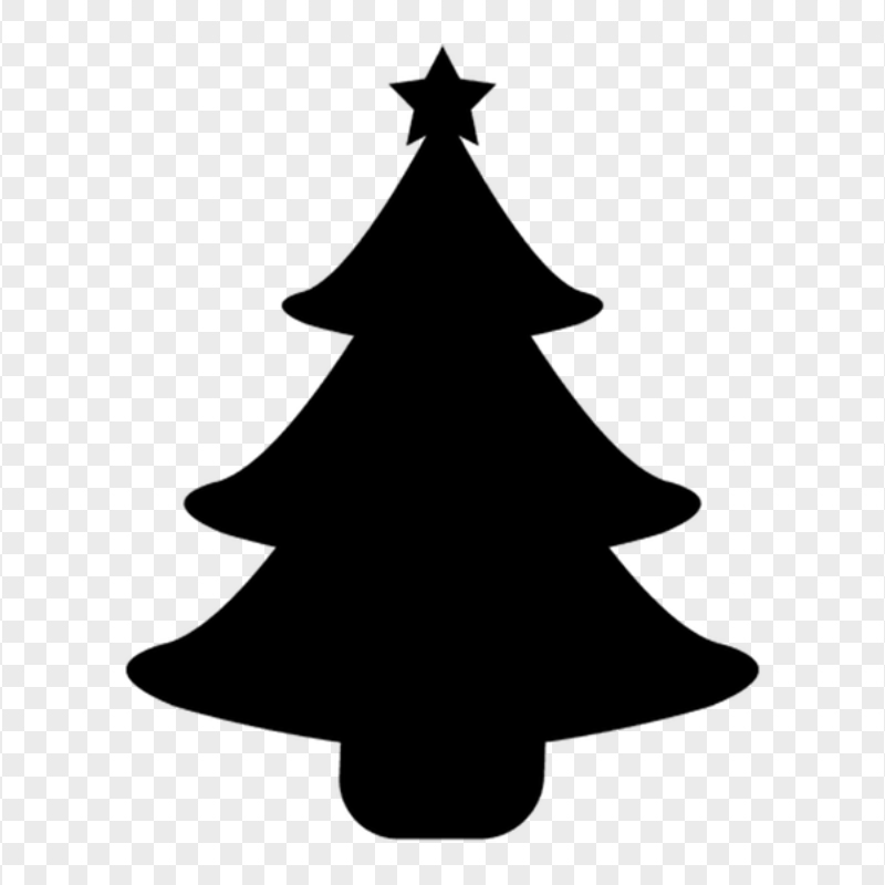 HD Simple Christmas Tree Black Silhouette Icon PNG