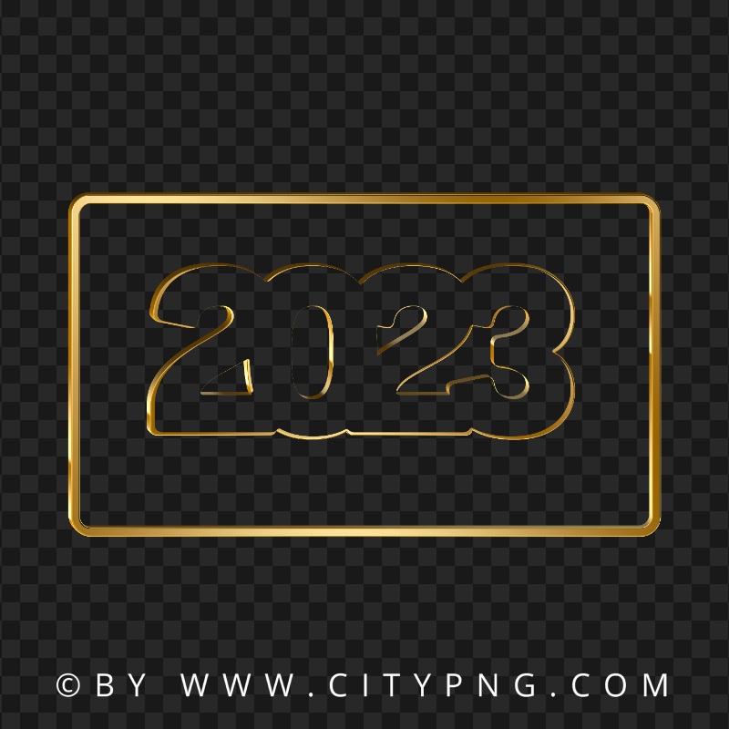 HD Simple Gold 2023 Card Transparent PNG