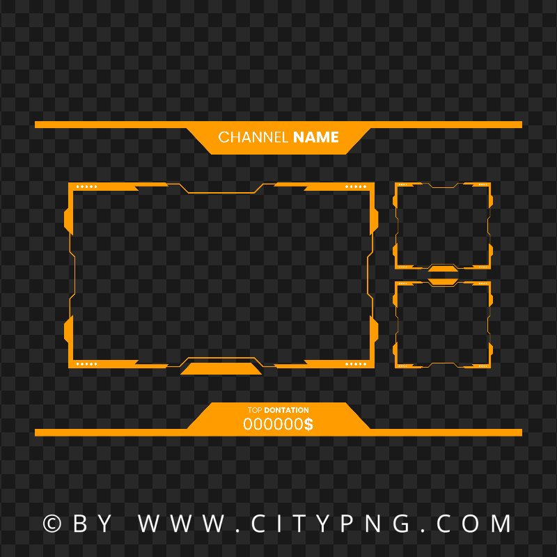 Orange Rapper Overlay Twitch Overlay Yellow Live Stream Frame Transparent PNG | Citypng