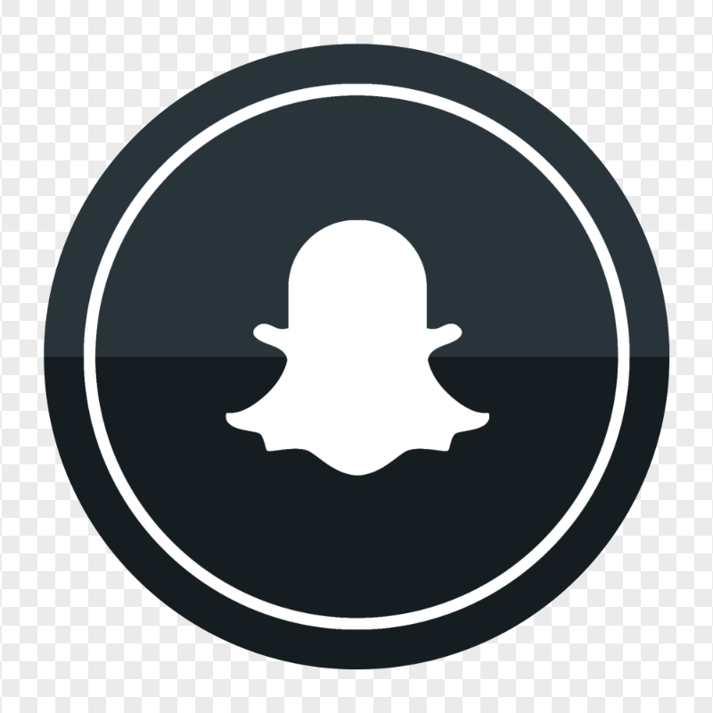 HD Snapchat Black & White Round Logo Icon PNG