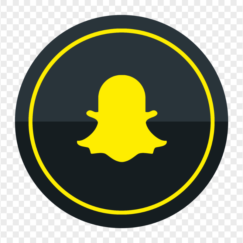 HD Snapchat Black & Yellow Round Logo Icon PNG