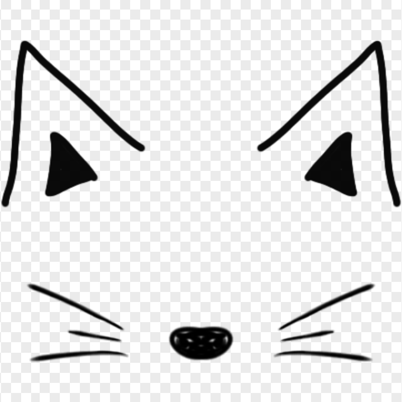 HD Snapchat Cat Black Clipart Filter Ears Nose PNG Image