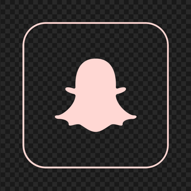 HD Snapchat Square Pink Outline App Icon PNG Image