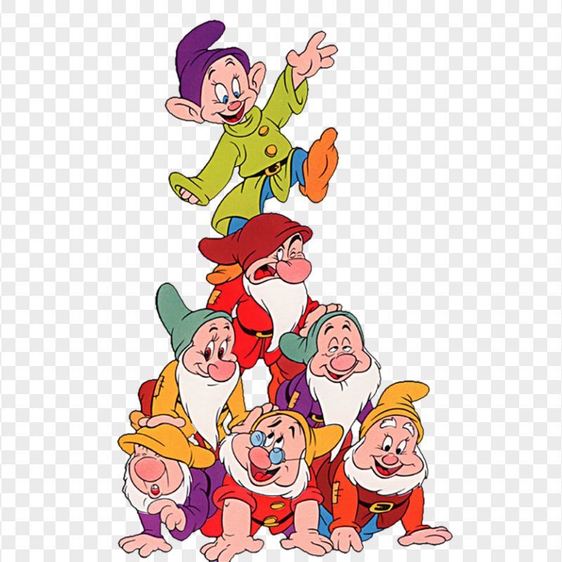 HD Snow White 7 Dwarfs Cartoon Characters PNG