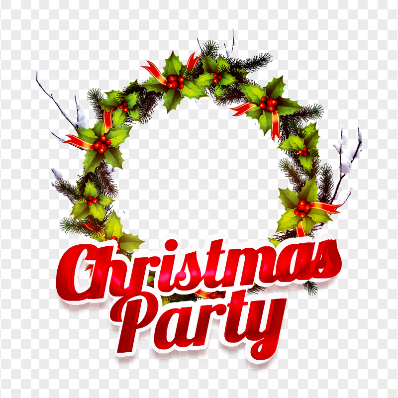 HD Snowy Christmas Wreath Illustration PNG