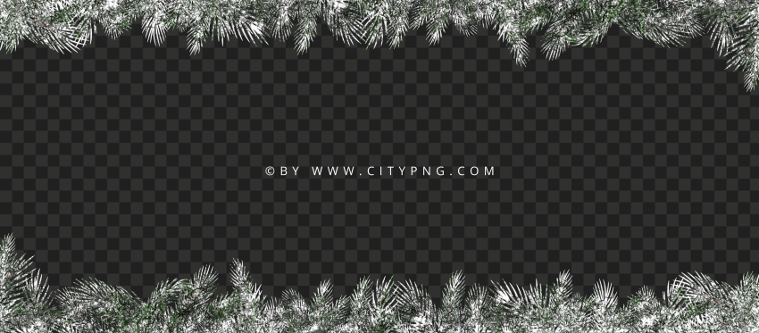 HD Snowy Pine Branches Borders Transparent PNG