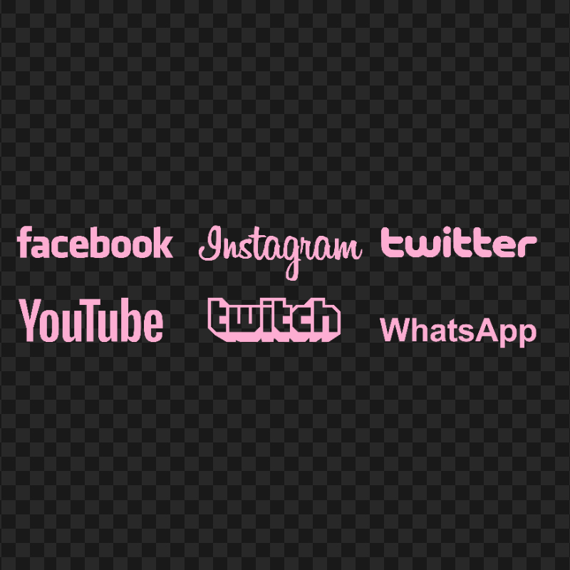 HD Social Media Light Pink Logos PNG