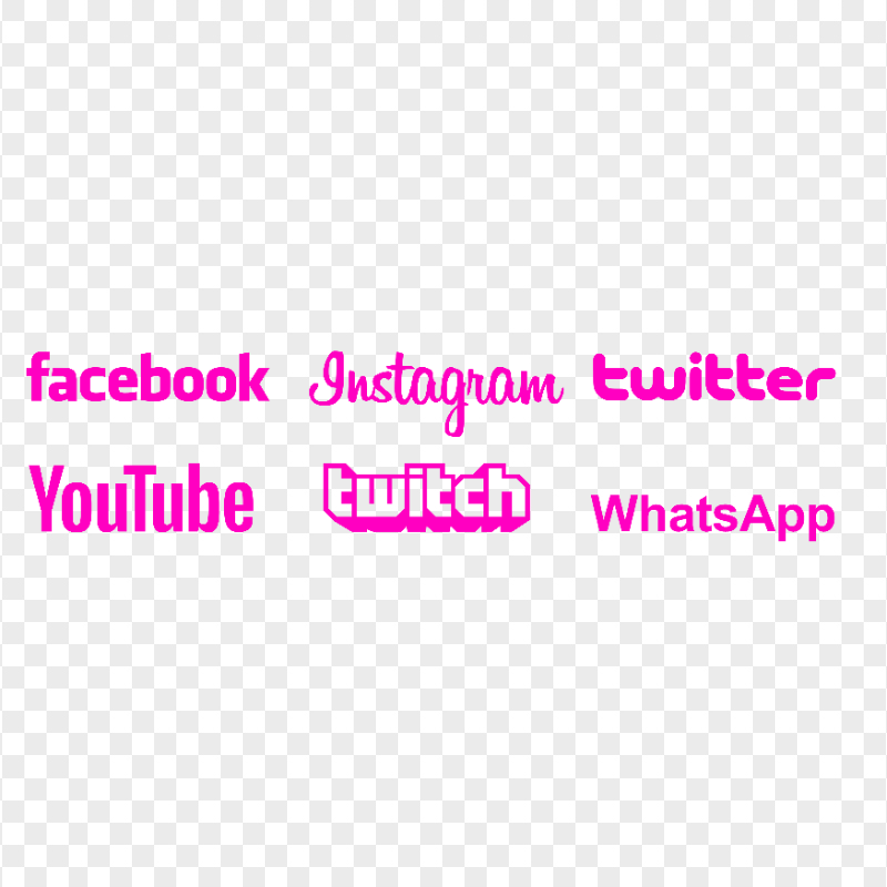HD Social Media Pink Logos PNG
