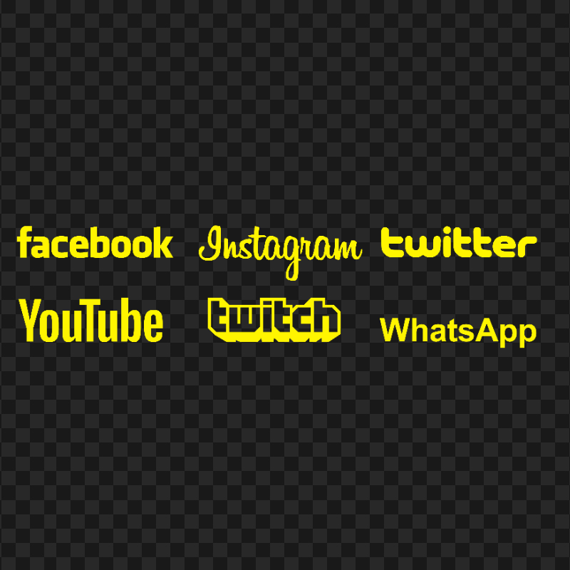 HD Social Media Yellow Logos PNG