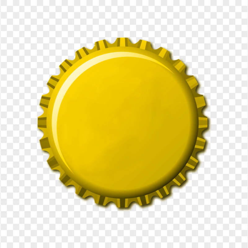 HD Soda Bottle Yellow Lid Crown Cap PNG