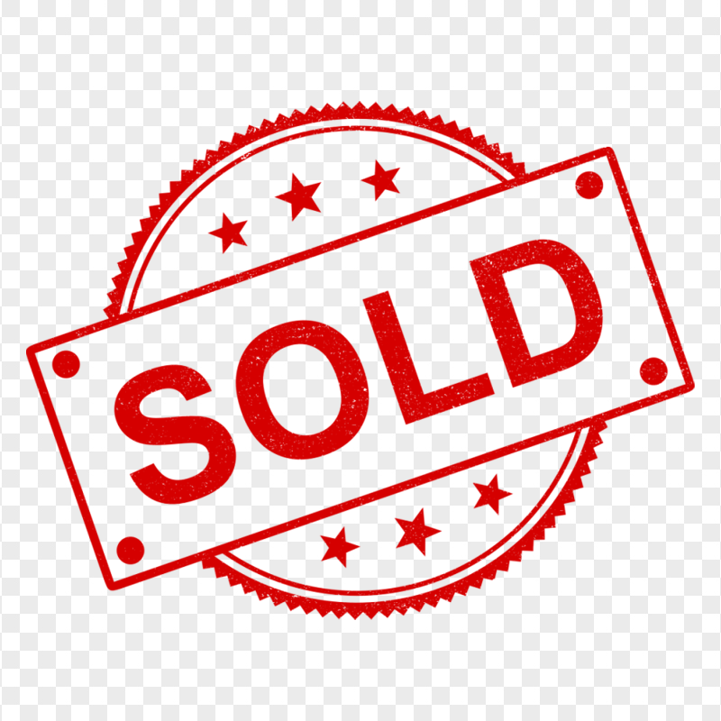 HD Sold Word Red Round Rubber Stamp PNG