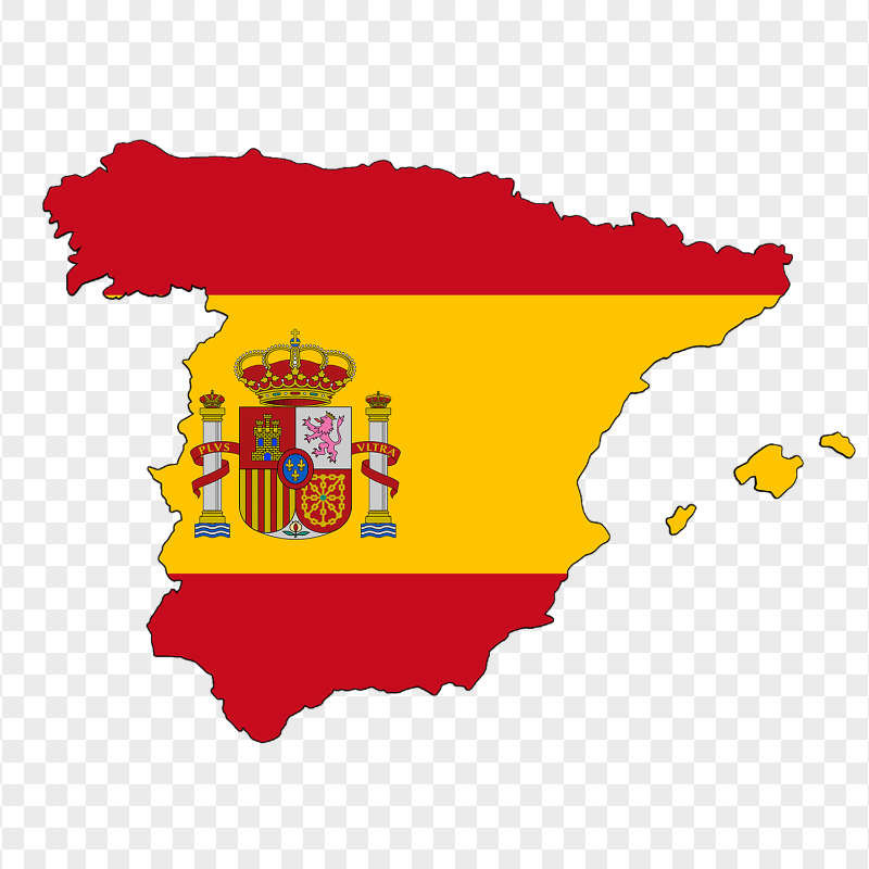 HD Spain Flag Map Transparent Background