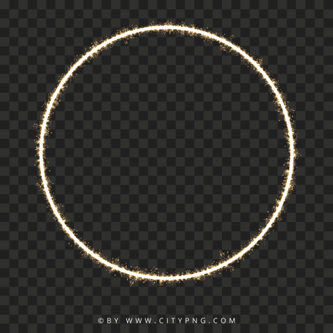 HD Sparkle Circle Frame Fireworks Effect PNG