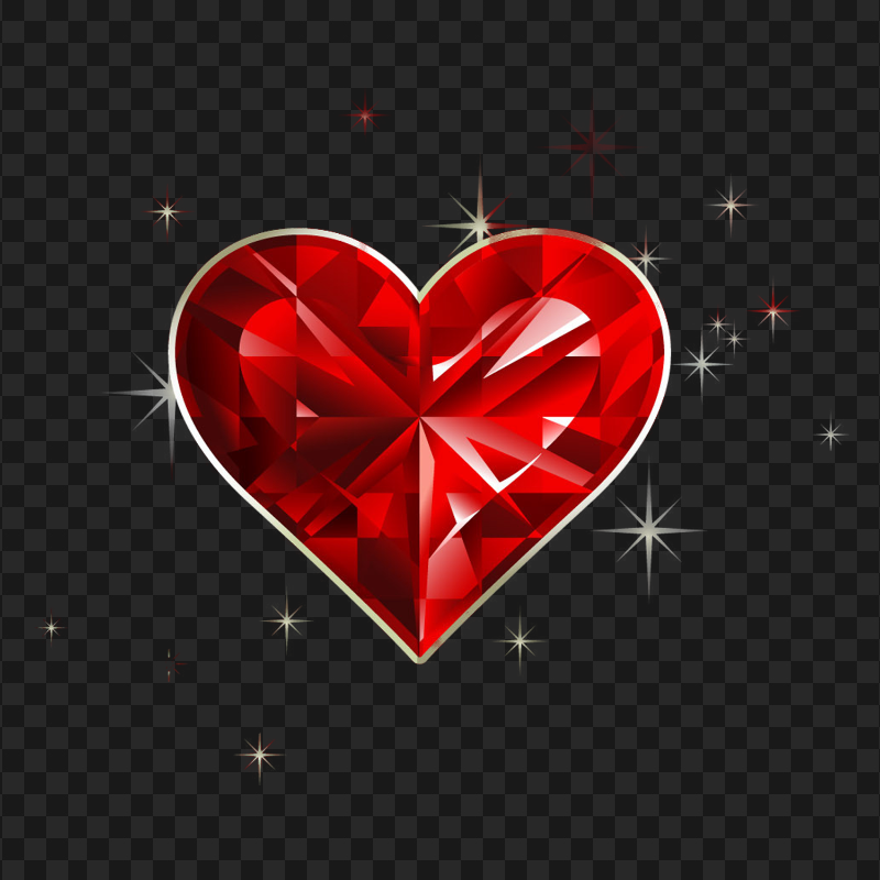 HD Sparkle Heart Diamond Transparent Background