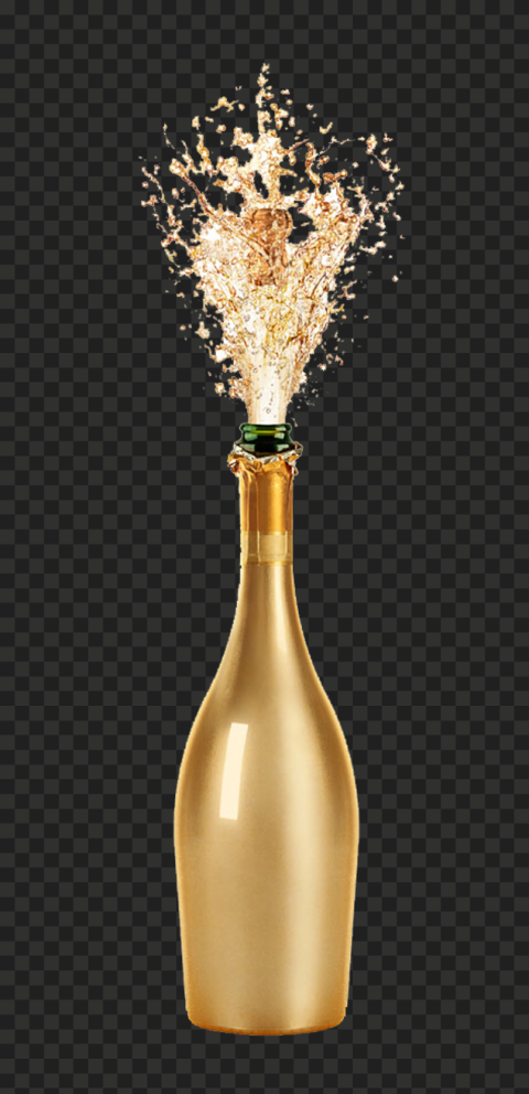 HD Sparkle Splash Champagne Wine Gold Bottle PNG | Citypng