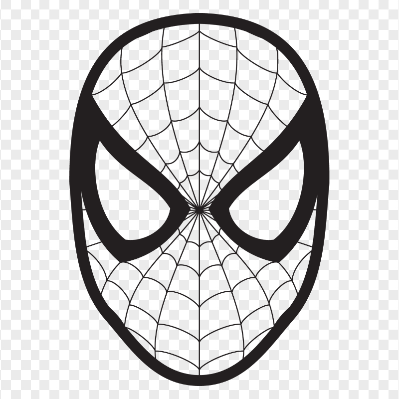 HD Spider man outline mask PNG