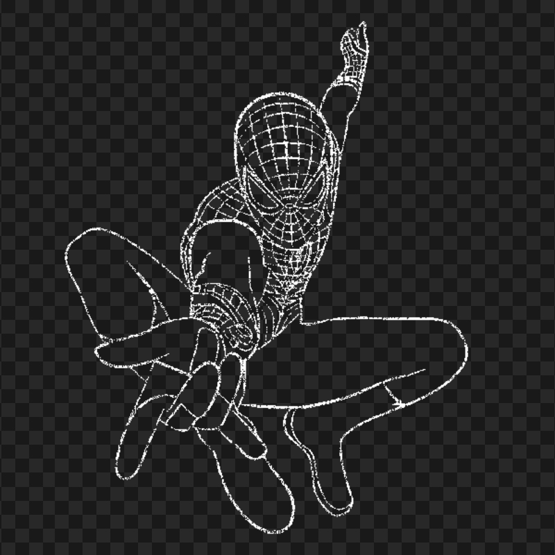 HD Spider man outline white PNG