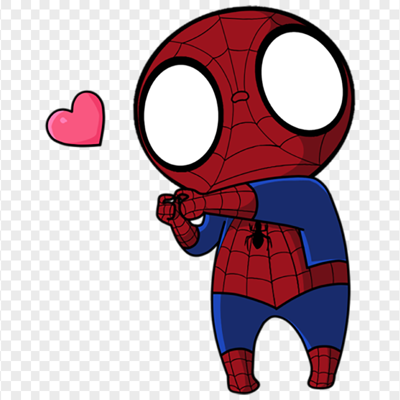 HD Spiderman chibi love PNG