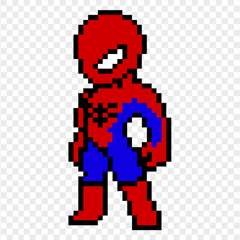 HD Spiderman chibi pixel PNG