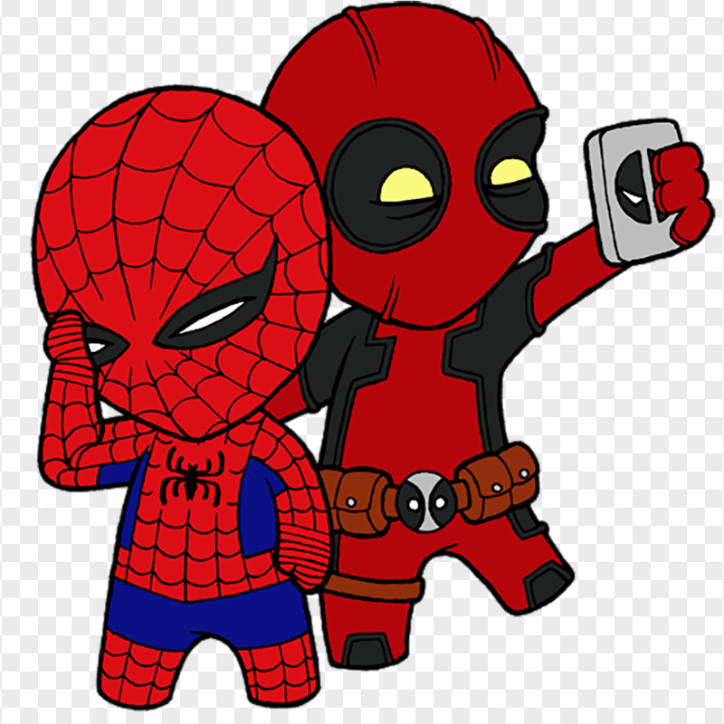 HD Spiderman Deadpool chibi PNG
