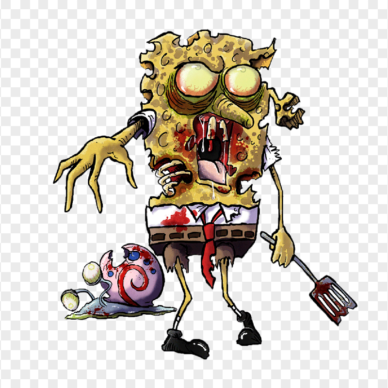 HD Spongebob And Gary Zombies Characters Transparent PNG
