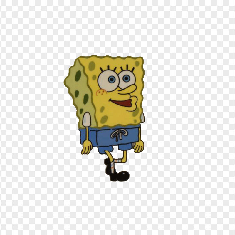 HD Spongebob Blue Short Walking Character Transparent PNG