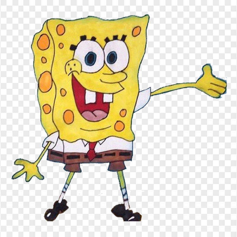HD SpongeBob Cartoon Standing Clipart Character PNG