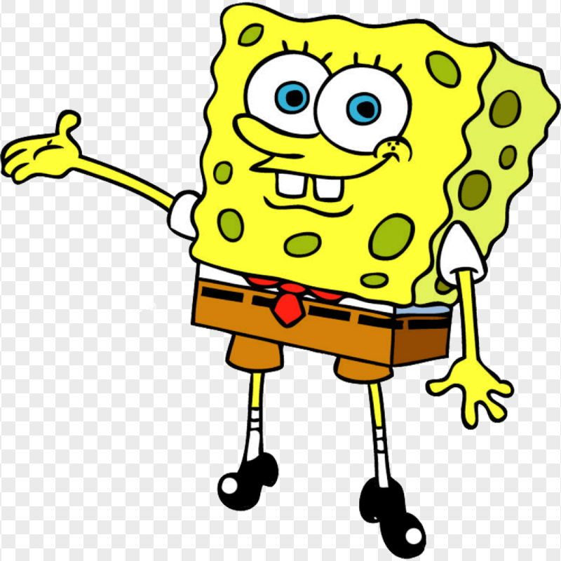 HD SpongeBob Cartoon Standing Clipart Illustration PNG