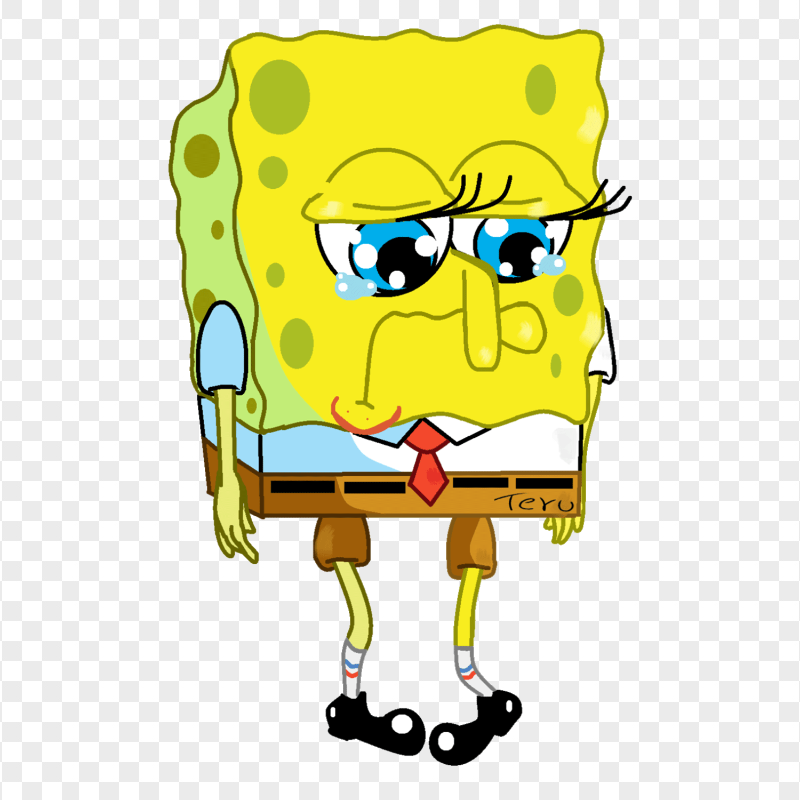 HD Spongebob Crying Hearts Broken Character Transparent PNG