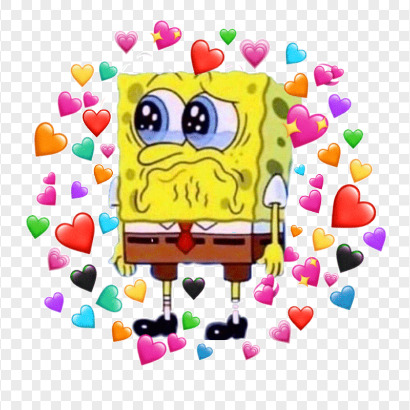 HD Spongebob Inlove Crying Characters Transparent PNG