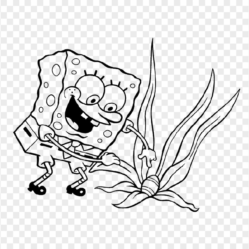 HD Spongebob Outline Character Transparent PNG