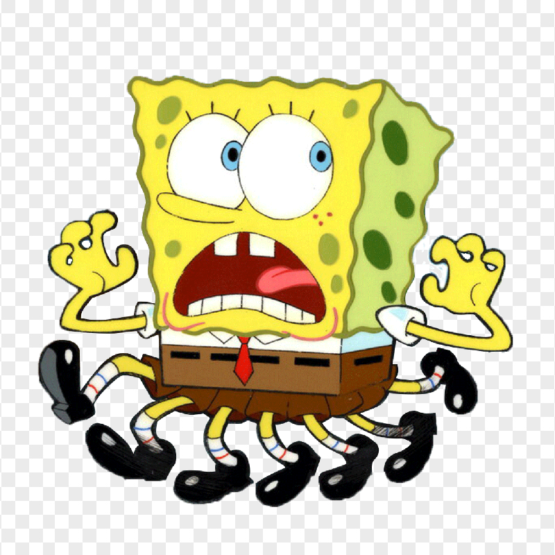 HD Spongebob Running Fast Characters Transparent PNG