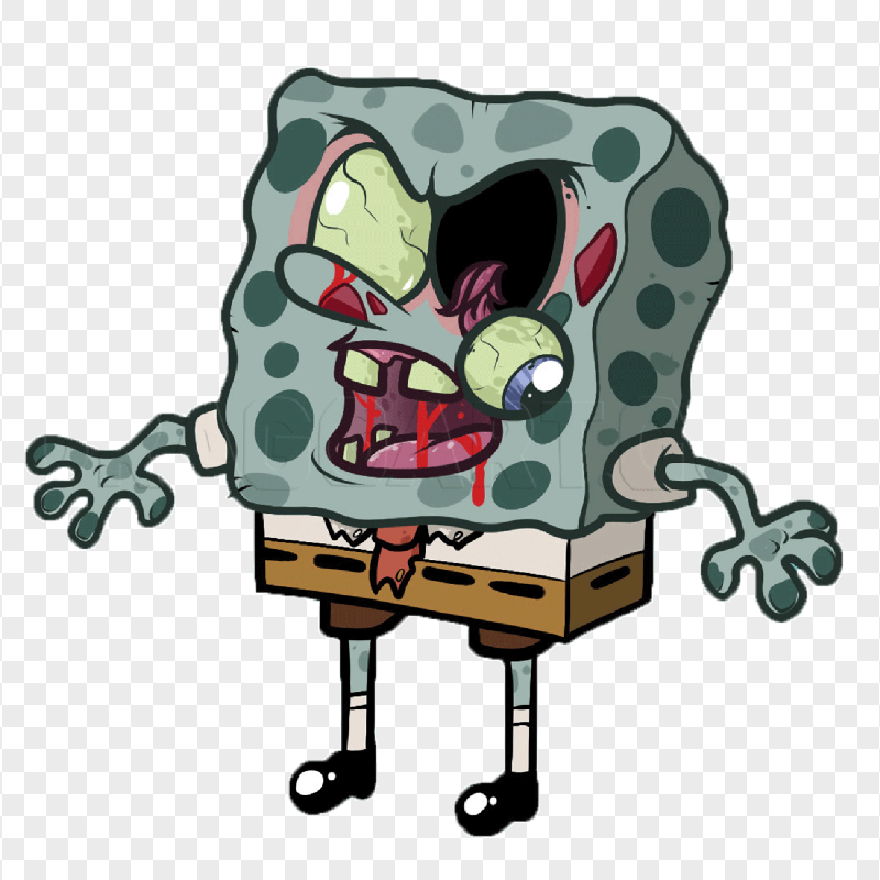 HD Spongebob Zombie Standing Transparent PNG