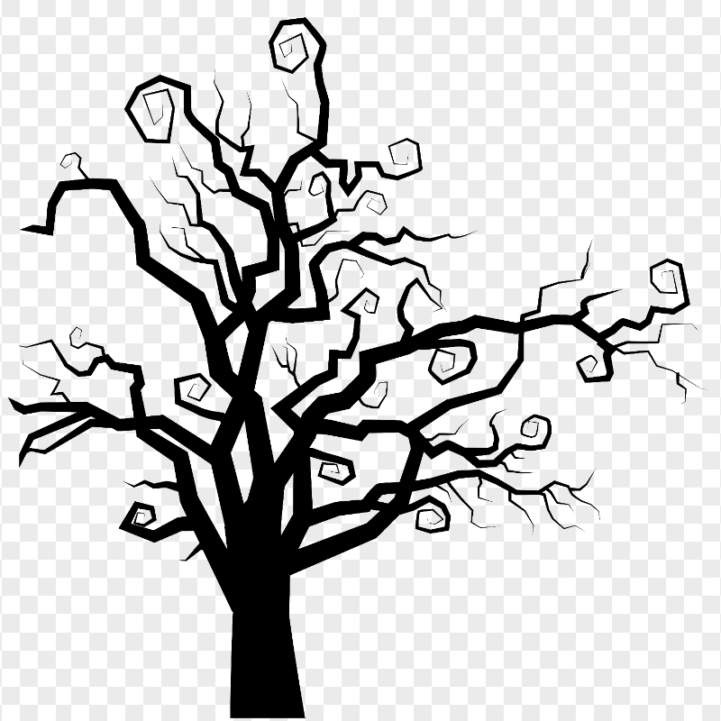 HD Spooky Halloween Tree Silhouette PNG