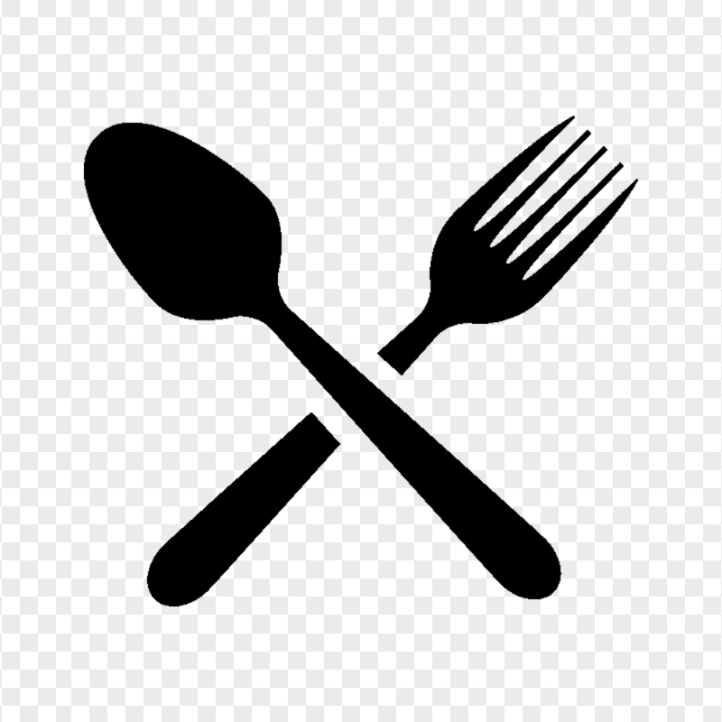 HD Spoon & Fork Restaurant Cuisine Black Icon PNG