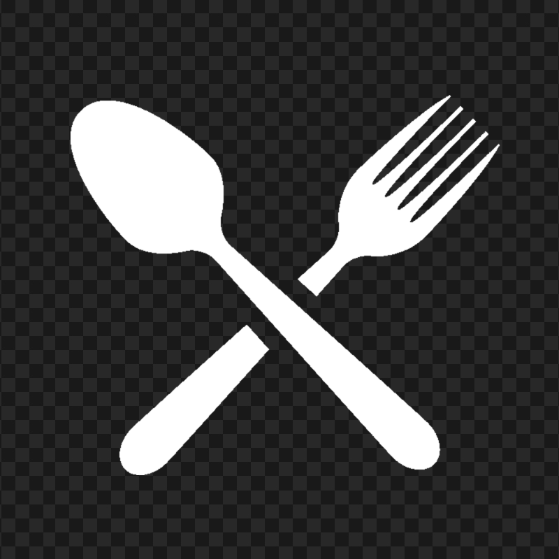 HD Spoon & Fork Restaurant Cuisine White Icon PNG