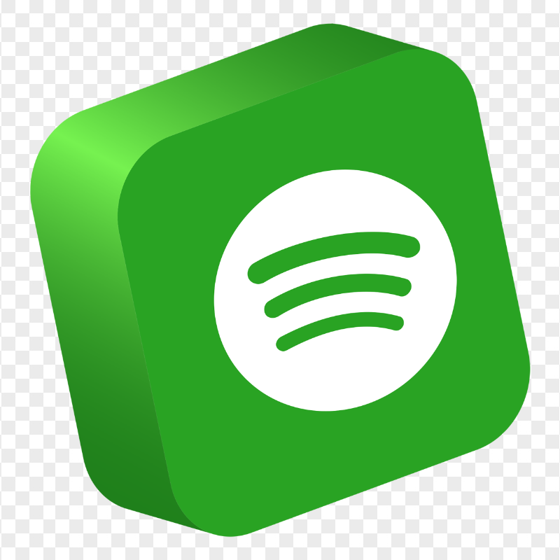 HD Square 3D Green Spotify App Icon PNG