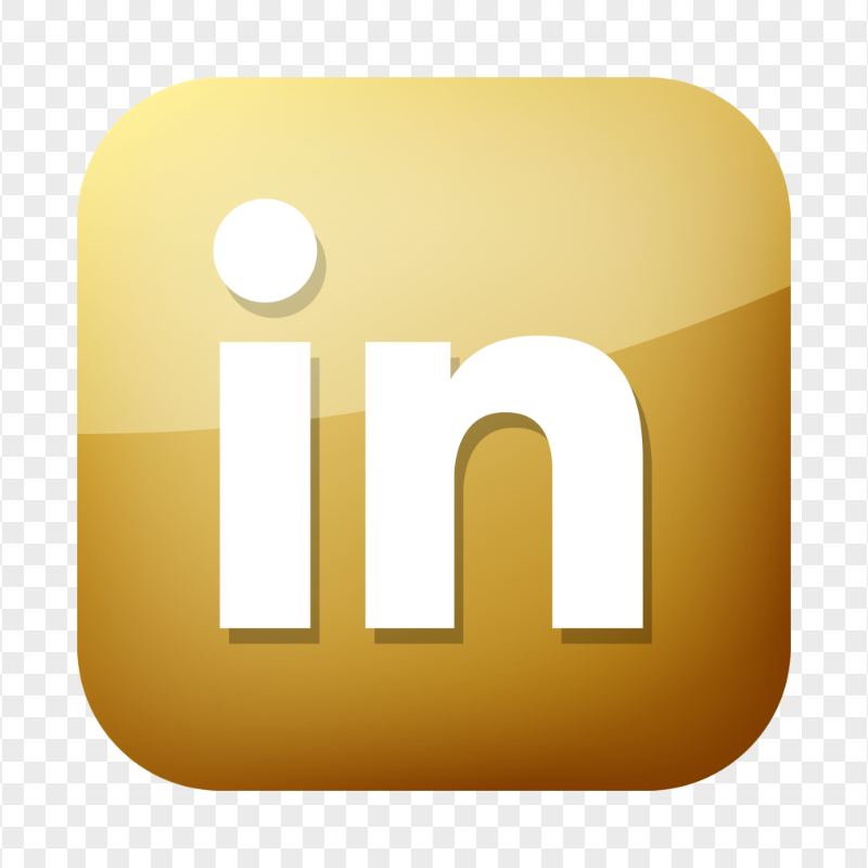 HD Square Golden Gold Linkedin IN Icon Transparent PNG